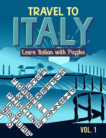 Travel to Italy Puzzle book - learn Italian with Puzzles