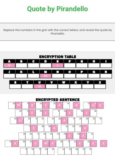italian online cryptogram quote by Pirandello
