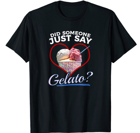 Funny gelato ice-cream black t-shirt for man