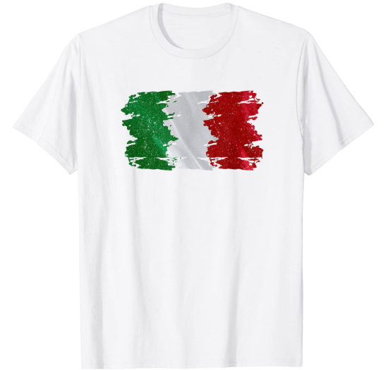 Man white t-shirt with cool Italy Flag