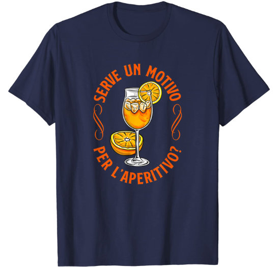 navy man t-shirt with funny spritz aperitivo slogan
