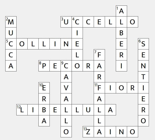 Italian Crossword - Passeggiata in Campagna